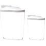 Cabilock Food Storage Container with Lids Airtight Cereal Sealed Plastic Container for Dry Fruits Grain Spice Snacks 2PCS (1000ml+1500ml)