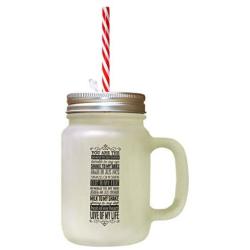 Black You Peanut Butter Twinkle In Eye Shake Bake Frosted Glass Mason Jar With Straw