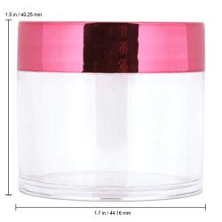 Beauticom 30 Pieces 30G/30ML(1 Oz) Round Clear Jars with Metallic ROSE GOLD Flat Top Lids for Herbs, Spices, Loose Leaf Teas, Coffee & Other Foods- BPA Free