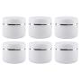 XINGZI 6PCS White 8 Oz (250ml) Cosmetic Jars with Liners and Dome Lids Empty Refillable Plastic Face Cream Lip Balm Lotion Scrubs Oils Storage Container Pot Case