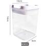 Large Plastic Boxes for Food, Transparent Storage containers Square Durable Sealed jar Herbs Pot Pack of 2-D 800mlx2