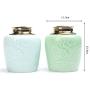 Mini Food Storage Jar Tea Storage Containers Tea Tins, Ceramics Tea Canister Traditional Tea Caddy, Portable Sealed Storage Tank Can Store Tea/Honey/Seed/Coffee (Sky Blue)