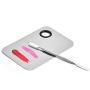 Professional Pro Stainless Steel Makeup Palette Cosmetic Palette with Spatula Tool Makeup Art Tool For Nail Art Eye Shadow Eyelash Makeup Professional Pigment Blending（6 x 4 Inch Sliver）