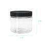 ljdeals 16 oz Clear PET Plastic Jars with Lids, Refillable Empty Round Containers, Pack of 6, BPA Free, Made in USA, 6 Labels, Perfect for Kitchen, Cosmetic, Lotion, Personal Care Products and more