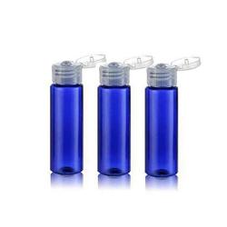 12PCS 30ML/1oz Empty Plastic Portable Flat Shoulder Flip Cap Bottles Cosmetic Dispenser Jar Travel Bottle For Essential Oil Toner Lotion Shampoo Perfume (Blue)
