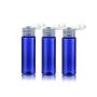 12PCS 30ML/1oz Empty Plastic Portable Flat Shoulder Flip Cap Bottles Cosmetic Dispenser Jar Travel Bottle For Essential Oil Toner Lotion Shampoo Perfume (Blue)