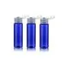 12PCS 30ML/1oz Empty Plastic Portable Flat Shoulder Flip Cap Bottles Cosmetic Dispenser Jar Travel Bottle For Essential Oil Toner Lotion Shampoo Perfume (Blue)