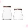UPKOCH 2pcs Glass Food Storage jar Transparent Airtight Sealed Food Can Canister Bottle with Cork for Spices Sugar Salt Tea Coffee Bean (700ml 1100ml)