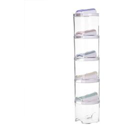 Liveday 5 Pcs Seasoning Jar Spice Box Condiment Jars Transparent Kitchen Container Stackable Sealed with Double Lid for Kitchen