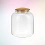 Cabilock 900ml Bamboo Lid Storage Jar Borosilicate Glass Storage Jar Candy Jar Spice Jars Glass Storage Tank for Sugar Candy Cookie