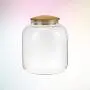 Cabilock 900ml Bamboo Lid Storage Jar Borosilicate Glass Storage Jar Candy Jar Spice Jars Glass Storage Tank for Sugar Candy Cookie