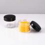 Plastic-Round Pot Jars Cosmetic Containers with Lid - for Storage Liquid Cream Sample Powder Nail- Polish Crafts Make ups 20 ml 0.7 oz Black White Lid 20 PCS