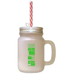 Green Pledge Allegiance Flag United States Americ#1 Frosted Glass Mason Jar With Straw