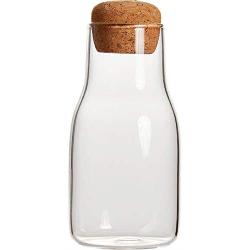 Transparent Glass Jar Cup Seasoning Canister with Cork Stopper,Cookie Candy Spice Tea Cereal Storage Cans (300ML(3pc))