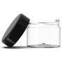 ZaVBe 30 Gram ML 1oz Jar, 50 pieces, Cosmetic Sample Empty Container, Plastic, Round Pot Black Screw Cap Lid, 30g Bottle, Make Up, Eye Shadow, Pot, Nails, Powder, Paint, Jewelry