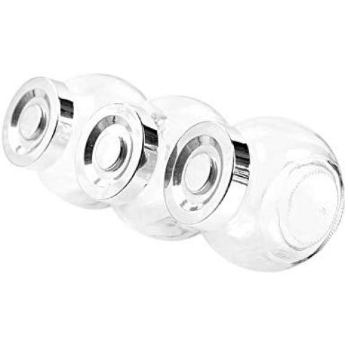 Clear Glass Candy Jar Set - 4 Pcs Small Cookie Container with Lid Tea Storage Pot (200 ML/6.83 OZ)