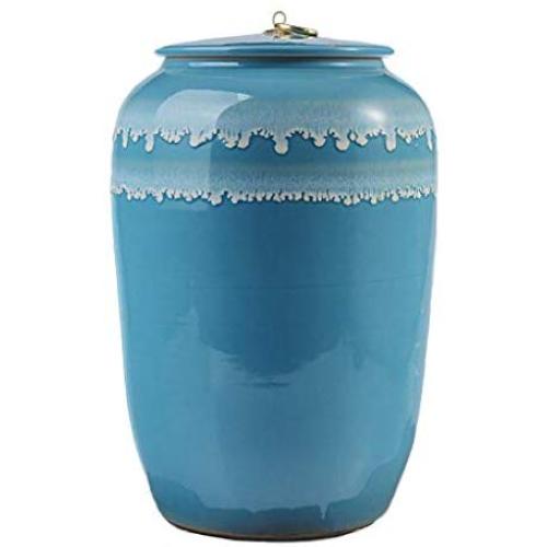 Ceramic Pottery Cereal Containers Canister Cookie Jar, Airtight Food Storage Containers Bins with Lids Large for Kitchen Pantry Organization Flour Coffee Candy Bulk, 10L, 34x22cm