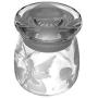 IncisoArt  Hand Etched Vibe Storage Jar Sandblasted (Sand Carved) Glass Handmade USA Custom (4.5 Ounce (133ml), Mystical Fairy Mushrooms Shooting Stars)