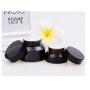 3Pcs Upscale Empty Refillable Amber Glass Bottles Face Cream Lotion Eye Shadow Nail Make Up Powder Storage Sample Packing Container Jar With Black Plastic Lids And Inner Disc size 30ml/1oz