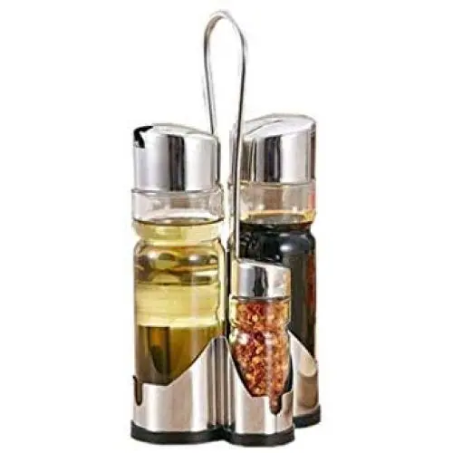Kitchen Storage Containers Stainless Steel Glass Jar, Dining Table Spice Rack Set Four-Piece Set, Creative Sauce Vinegar Bottle Kitchen Storage Containers Stainless Steel Glass Jar, Dining Table Spice Rack Set Four-Piece Set, Creative Sauce Vinegar Bottle