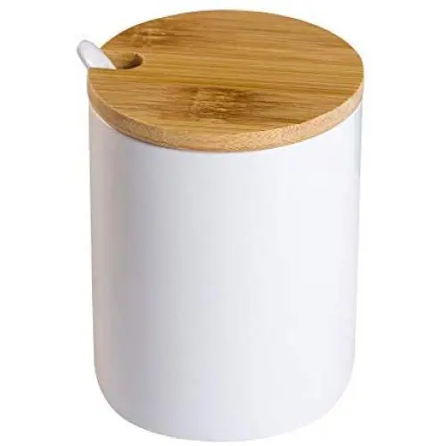 Bouteille à sucre en céramique June Sky avec couvercle et cuillère – Pot de condiment fonctionnel avec étiquette en liège, cadeau de maison, 320 ml (10.8 fl oz) Bouteille à sucre en céramique June Sky avec couvercle et cuillère – Pot de condiment fonctionnel avec étiquette en liège, cadeau de maison, 320 ml (10.8 fl oz)
