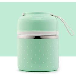 Thermos Food Jar Multi-storey Thermos Stainless Food Flask,Leakproof Insulated Food Containers (Color : Green, Size : 780ML)