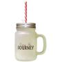 Brown Enjoy The Journey #1 Frosted Glass Mason Jar With Straw