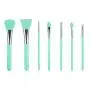LORMAY 7-Piece Silicone Makeup Brushes for Face Mask, Eyeliner, Eyebrow, Eye Shadow, Lip Care, and UV Resin Epoxy Crafting (Mint Green)