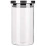 b Multifunction Transparent Glass Dry Grains Food Storage Container Jars Kitchen Organizers Sealing Storage Case for home kitchen(300ml)