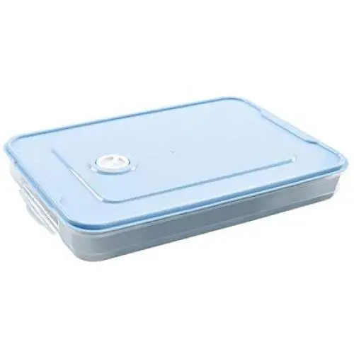 Single Layer Refrigerator Storage Box Food Dumplings Egg Fish Airtight Storage Container Plastic Box dispensador de cereal,Blue Single Layer Refrigerator Storage Box Food Dumplings Egg Fish Airtight Storage Container Plastic Box dispensador de cereal,Blue