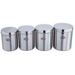 indian 4pc Stainless Steel Food Storage Containers kitchen flour,food box,canister,jars