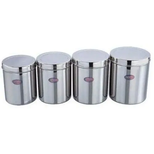 4-teiliges Edelstahl-Food-Storage-Set für Küche, Mehl, Lebensmittelbox, Gläser