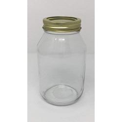 Quart 32 oz Mayo Glass Jar with Gold 2 piece lid by Richards Packaging 12 Pack