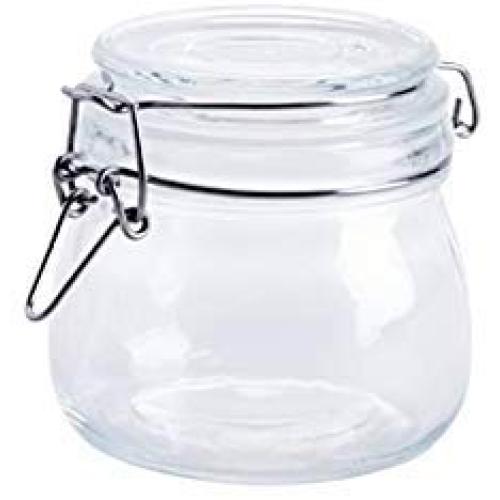 Klarer Glas-Zuckerglasbehälter mit Deckel – Weite-Mund-Einkochglas, Keksdose, Teebehälter, Gewürzbehälter, Lebensmittelbehälter (500 ML / 17 OZ)