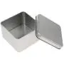 joyMerit Set of 3 Small Tin Box Container, Square Empty Tin Storage Case (9x9x5.5 cm)
