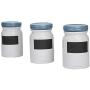 Mind Reader 3CJAR-BLU 3 pc Small Ceramic Lids, Round Canister, Food Storage Jar Container, One Size, Blue 3 Piece Set