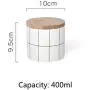 OnePine 400ml/14 oz Air Tight Jars Ceramic Food Storage Jar with Sealed Bamboo Lid, Modern Line Design Ceramic Kitchen Container for Tea Sugar Coffee Spice Seasoning and More OnePine 400ml/14 oz Air Tight Jars Ceramic Food Storage Jar with Sealed Bamboo Lid, Modern Line Design Ceramic Kitchen Container for Tea Sugar Coffee Spice Seasoning and More