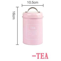 Kitchen Seal Iron Box Tea Coffee Sugar Storage Jars Scandinavia Candy Round Metal Sealed Jar Milk Powder Container Bottle,Pink Tea