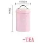 Kitchen Seal Iron Box Tea Coffee Sugar Storage Jars Scandinavia Candy Round Metal Sealed Jar Milk Powder Container Bottle,Pink Tea