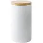 Dichtungsbehälter für Lebensmittel aus Bambusdeckel, kleine Keramik-Tee- und Kaffeekannen, Küchen-Dekor, Speicherkrücher für Tee, Snacks, Zucker, Kaffee, Gewürze, 950ml, Weiß/Schwarz