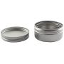 CTKcom 1-Ounce Metal Tins Screw Top Flat Aluminum Silver Slide Round Tin Containers For Lip Balm,Crafts,Cosmetic,Candles,Travel Storage Kit (Pack of 10)