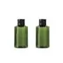 2PCS 100ml/3.4oz Empty Refillable Dark Green Plastic Aluminum Screw Cap Bottle Cosmetic Dispenser Container Jar Vial Pot Holder with Orifice Reducer for Essential oil Lotion Emollient Water Toner