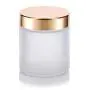 Frosted Clear Thick Glass Straight Sided Jar with Gold Metal Overshell Lid - 4 oz / 120 ml (6 pack) + Spatulas Frosted Clear Thick Glass Straight Sided Jar with Gold Metal Overshell Lid - 4 oz / 120 ml (6 pack) + Spatulas