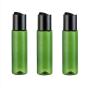 12Pcs (30ml/1oz) Green Plastic Empty Bottle with Black Disc Top Flip Lid Squeezable Makeup Containers Pot Refillable Portable Travel Sub Bottling for Lotion Cleanser Toner Emollient Water