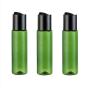 12Pcs (30ml/1oz) Green Plastic Empty Bottle with Black Disc Top Flip Lid Squeezable Makeup Containers Pot Refillable Portable Travel Sub Bottling for Lotion Cleanser Toner Emollient Water