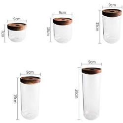 humidifier Glass Sealed cans, Wooden lid Storage Jars, Candy Jars, Tea Milk Powder, Dried Fruit and Grain Storage Tanks