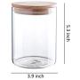 24 Ounce Clear Glass Storage Jar With Beech Wood Lid Set of 2 Glass Canister With Airtight Lid Food Storage Jar