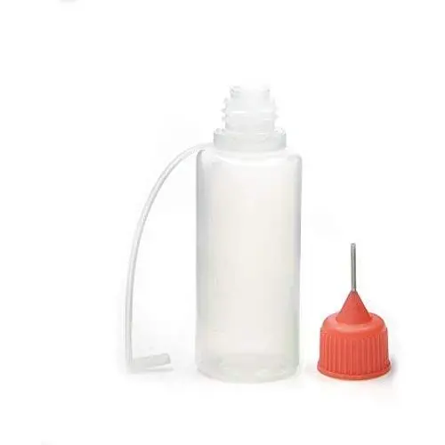 20ml Kunststoff 6 Farben Tropfflaschen mit Stahlnadel, Leerrohr, Dosierflasche, Kinderfest (20ml Rot Pack mit 5 Stück)