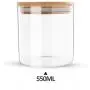 Toosell Glasbehälter 550 ml mit Bambuschutzkappe – Klar für Schokolade, Kaffee, Mehl, Süßigkeiten und mehr