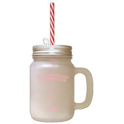 Soft Pink WorldS Coolest Californian Uncle CA Frosted Glass Mason Jar With Straw